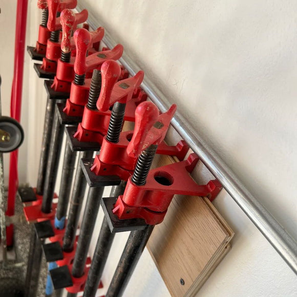 DIY Pipe Clamp Rack - World's Easiest Method For Hanging Pipe Clamps