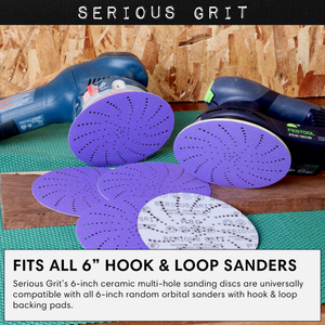 6" Ceramic Multi-Hole Hook & Loop Discs